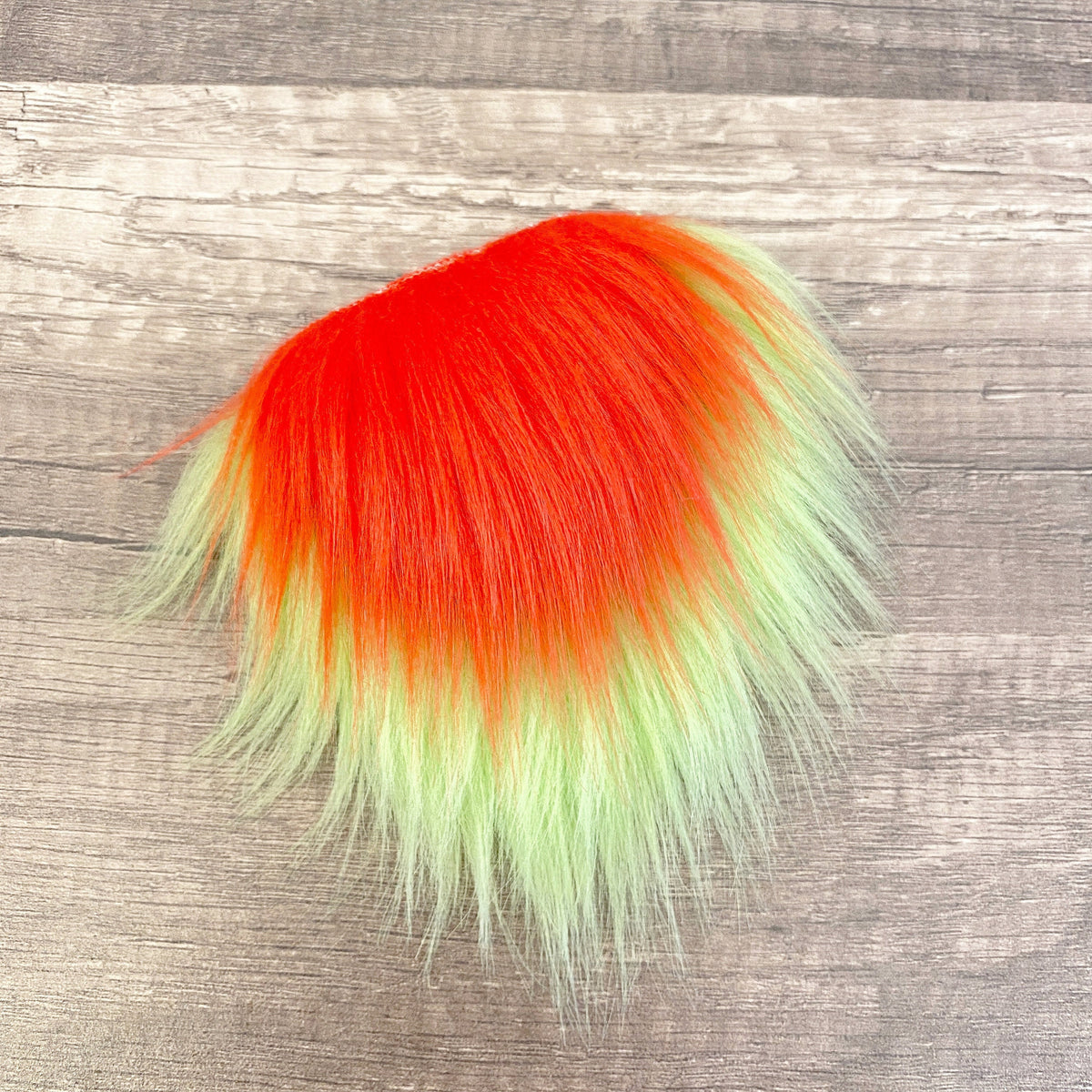 Two Piece Layered Gnome Beard - Straight Red Over Straight Lime Green