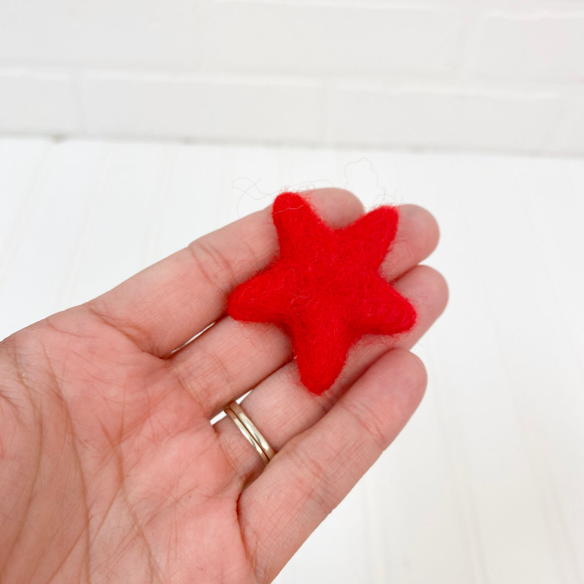 1.75" Felted Star - Red