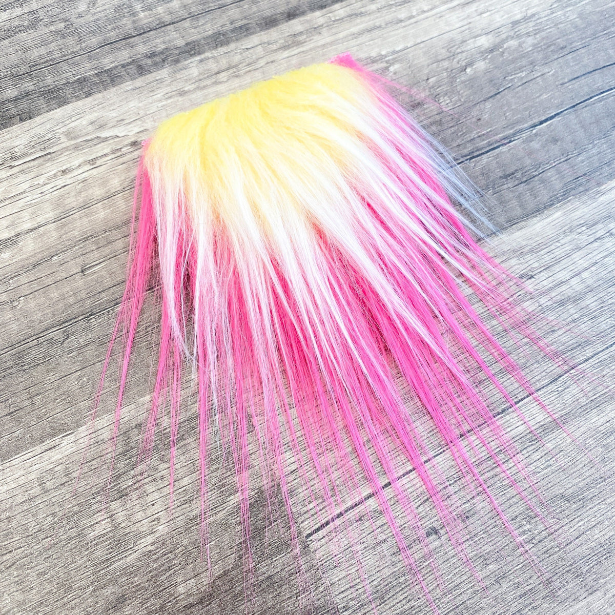 Two Piece Layered Gnome Beard - Wavy Frosted Yellow Over Wavy Candy Pink