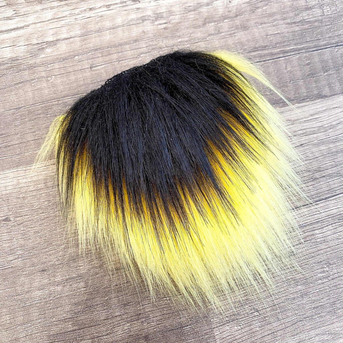 Two Piece Layered Gnome Beard - Straight Black Over Straight Yellow