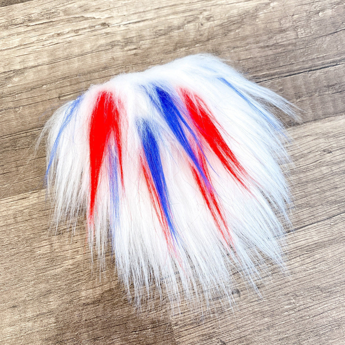Two Piece Layered Gnome Beard - Patriotic Spike Over Straight White
