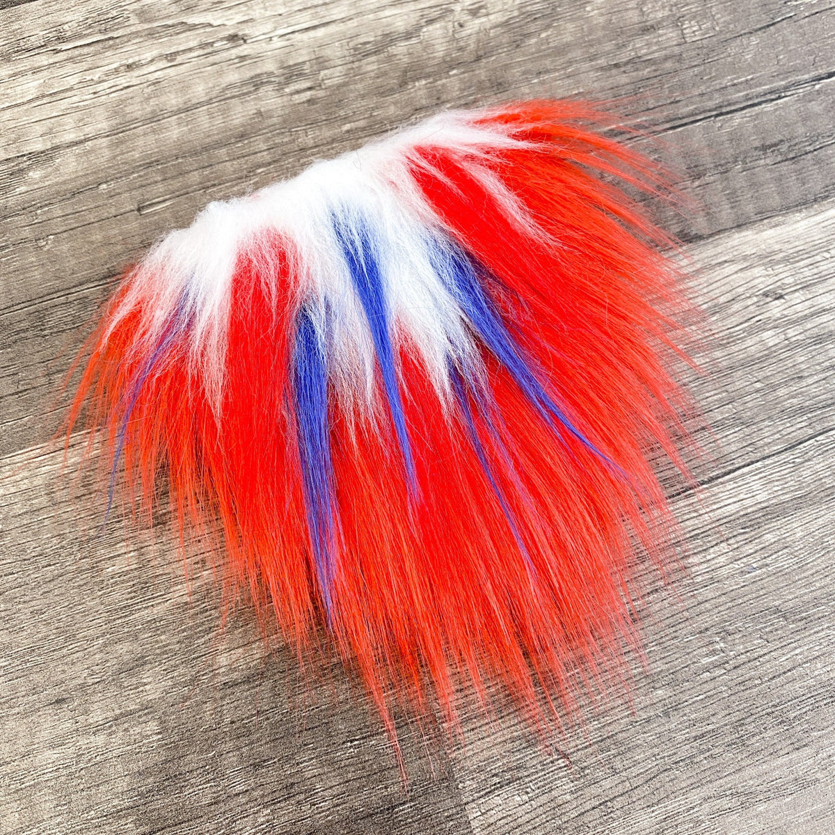 Two Piece Layered Gnome Beard - Patriotic Spike Over Straight Red