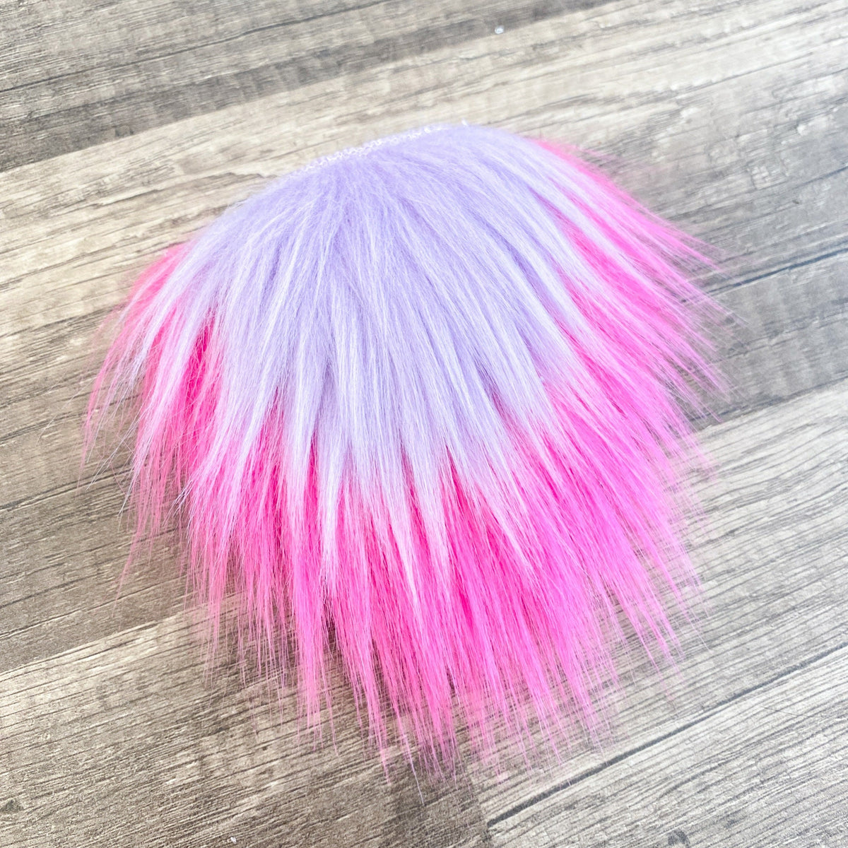Two Piece Layered Gnome Beard - Straight Lavender Over Straight Dark Bubble Gum Pink
