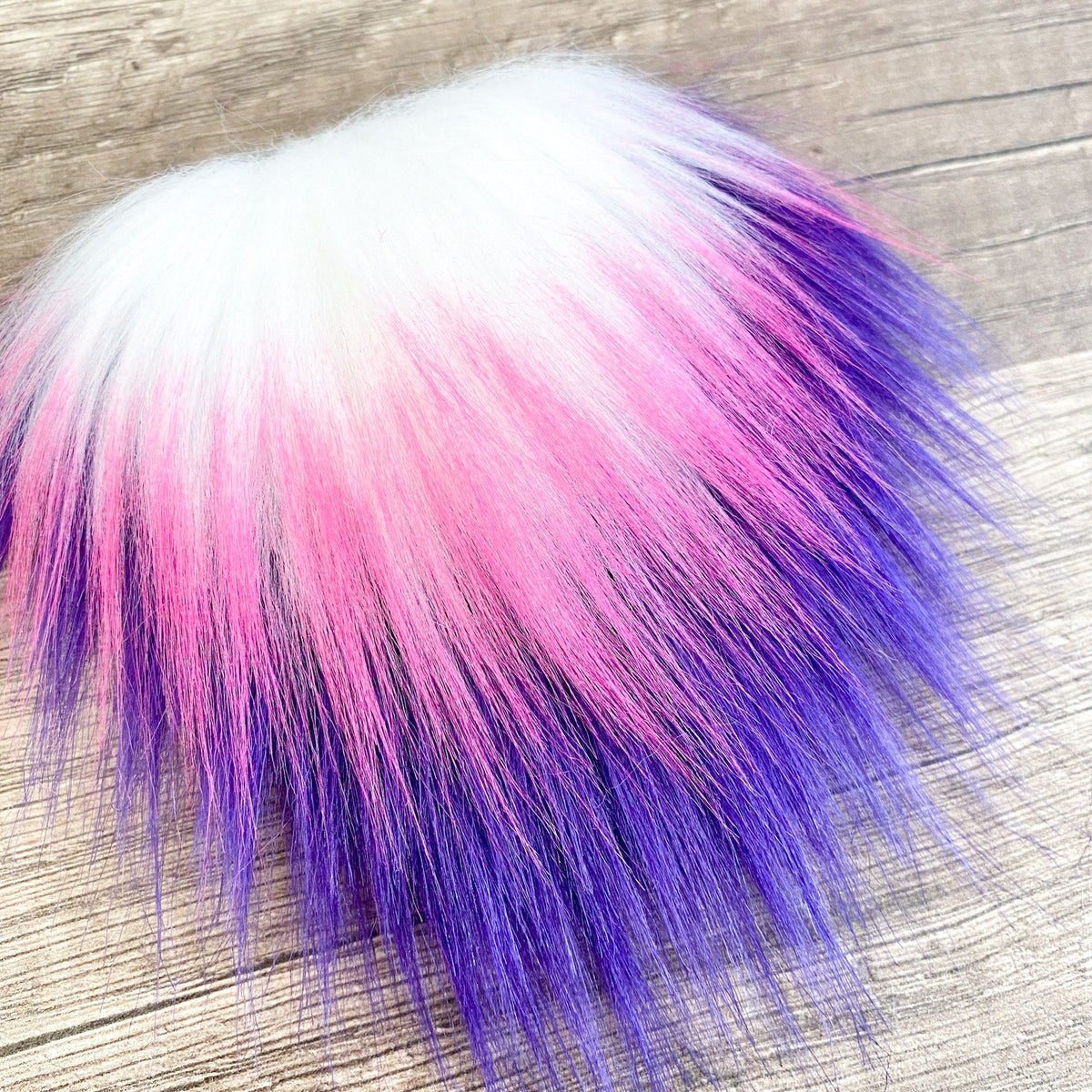 Two Piece Layered Gnome Beard - Pink-Tipped White Over Straight Purple
