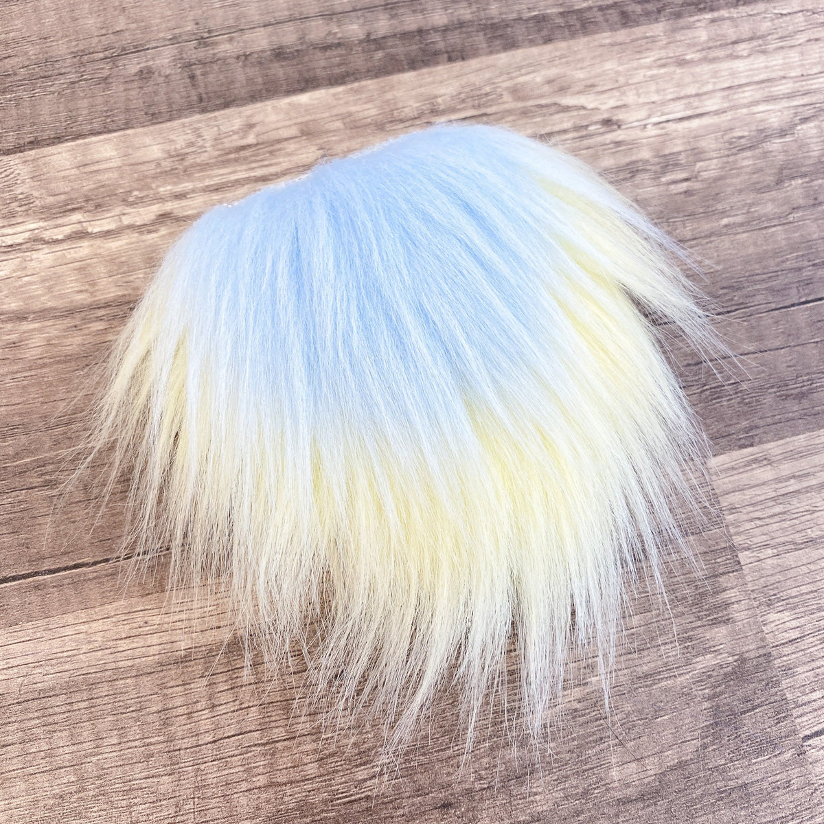 Two Piece Layered Gnome Beard - Straight Baby Blue Over Straight Pastel Yellow