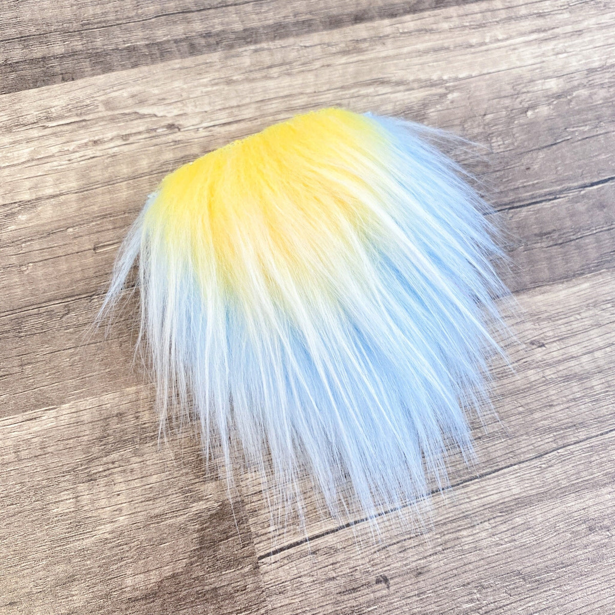 Two Piece Layered Gnome Beard - Wavy Frosted Yellow Over Straight Baby Blue