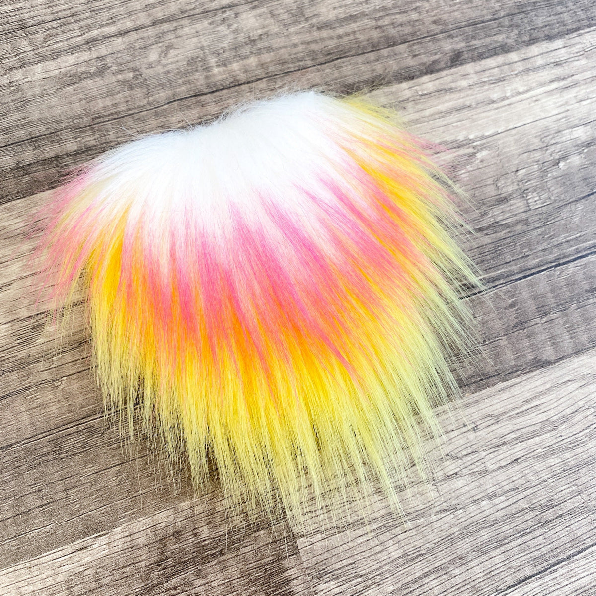 Two Piece Layered Gnome Beard - Straight Pink-Tipped White Over Straight Yellow