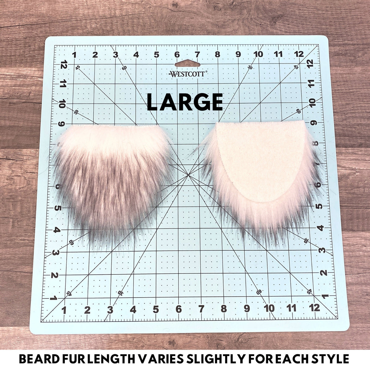 Two Piece Layered Gnome Beard - Wavy Frosted Gray Over Straight Red