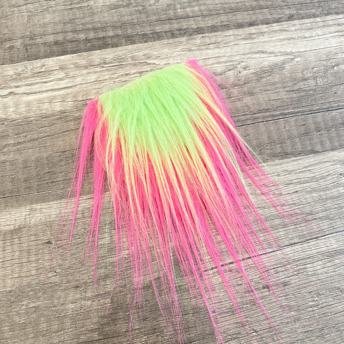 Two Piece Layered Gnome Beard - Wavy Lime Green Over Wavy Candy Pink