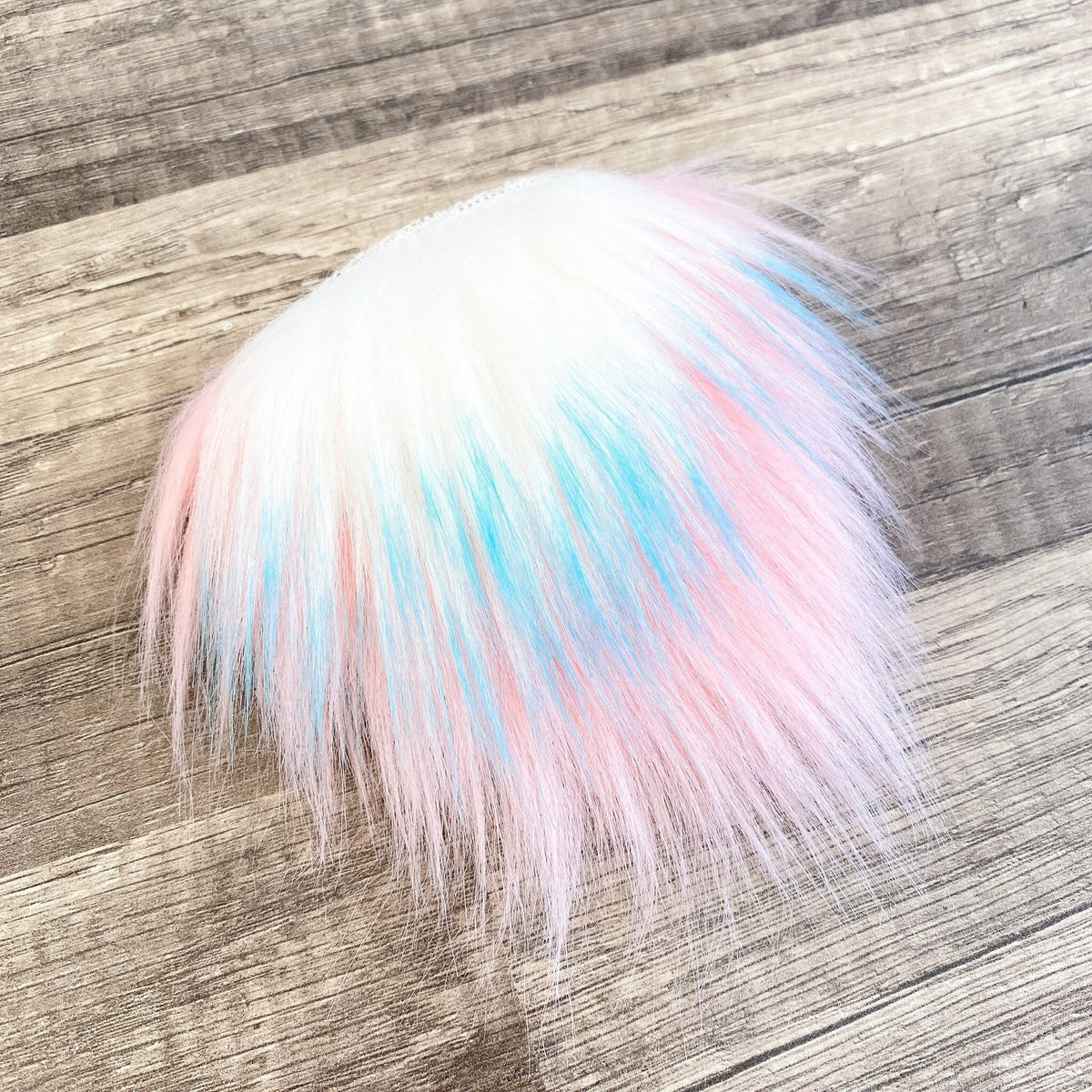 Two Piece Layered Gnome Beard - Turquoise-Tipped White Over Baby Pink