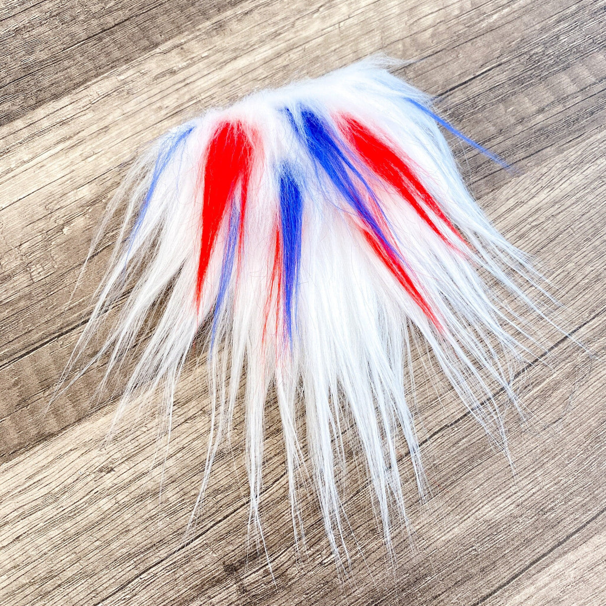 Two Piece Layered Gnome Beard - Patriotic Spike Over Wavy White