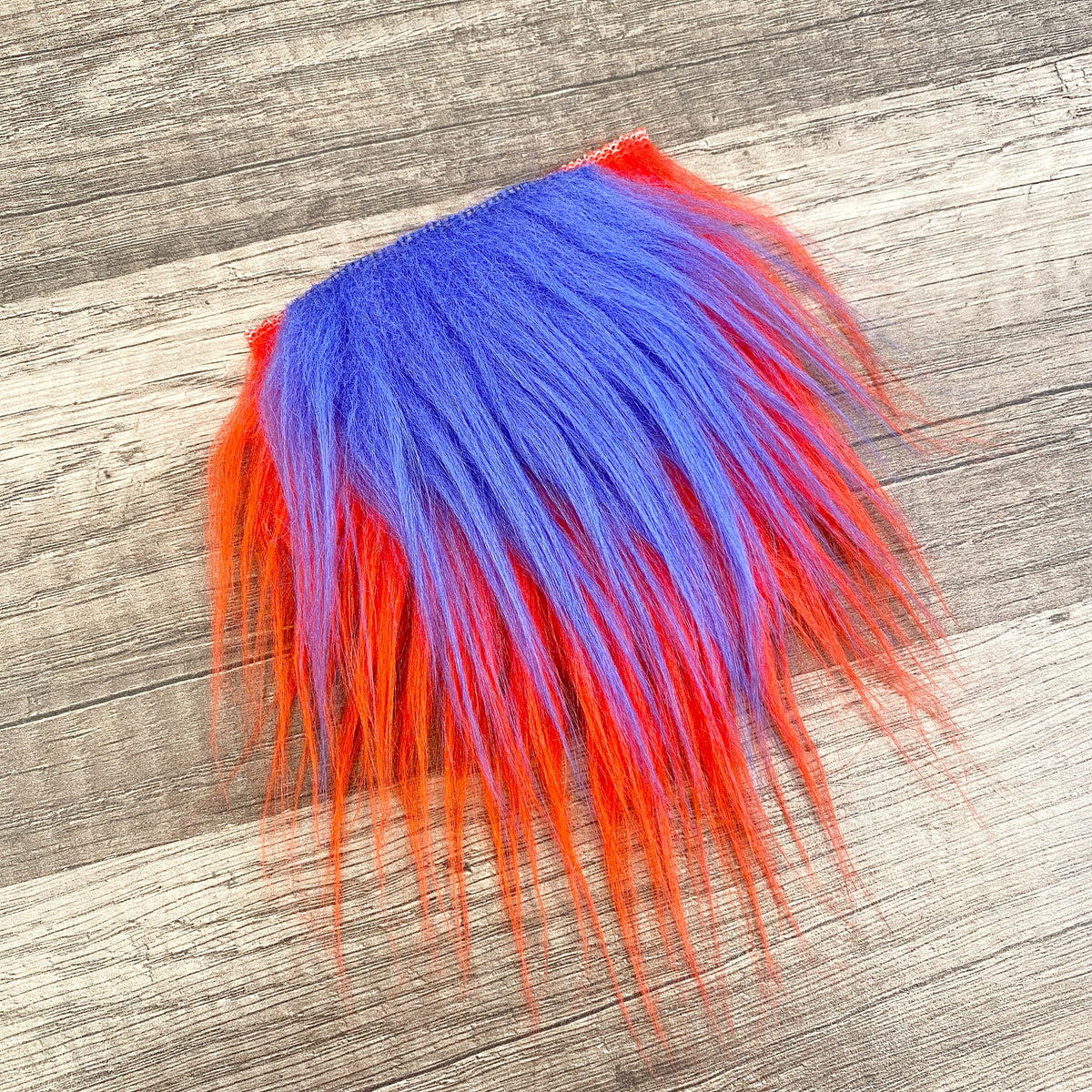 Two Piece Layered Gnome Beard - Wavy Royal Blue Over Wavy Red