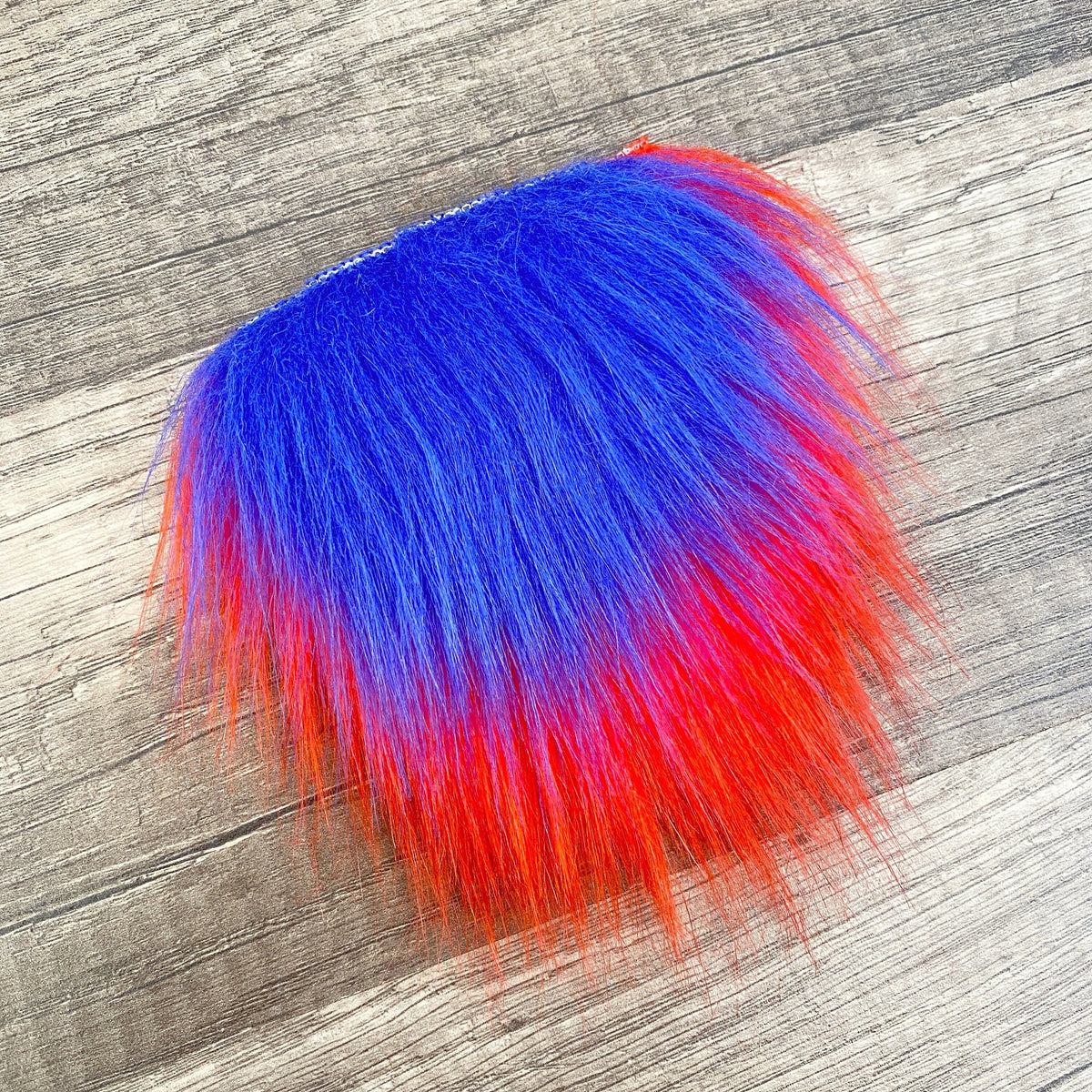 Two Piece Layered Gnome Beard - Straight Royal Blue Over Straight Red