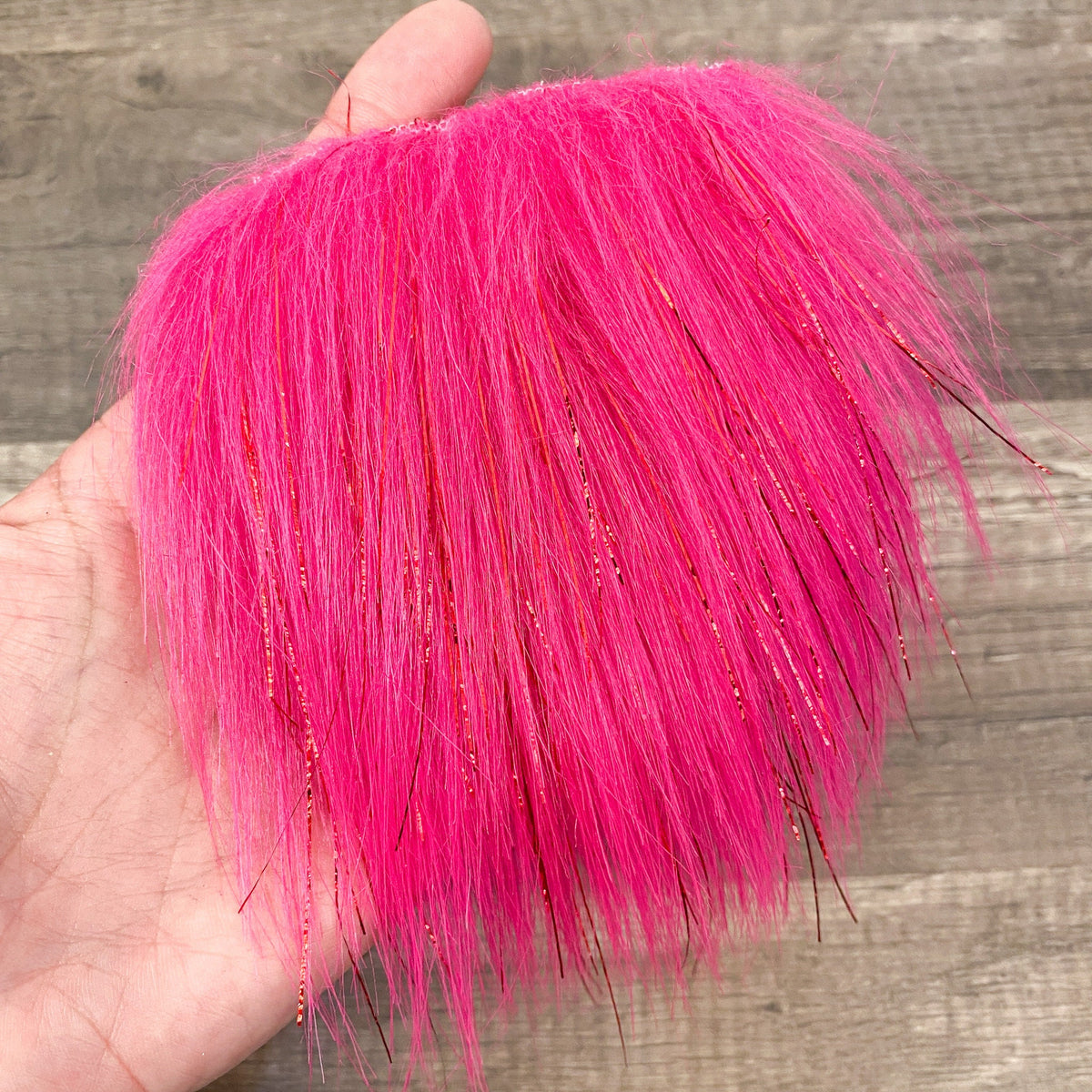Straight Hot Pink Tinsel Gnome Beard